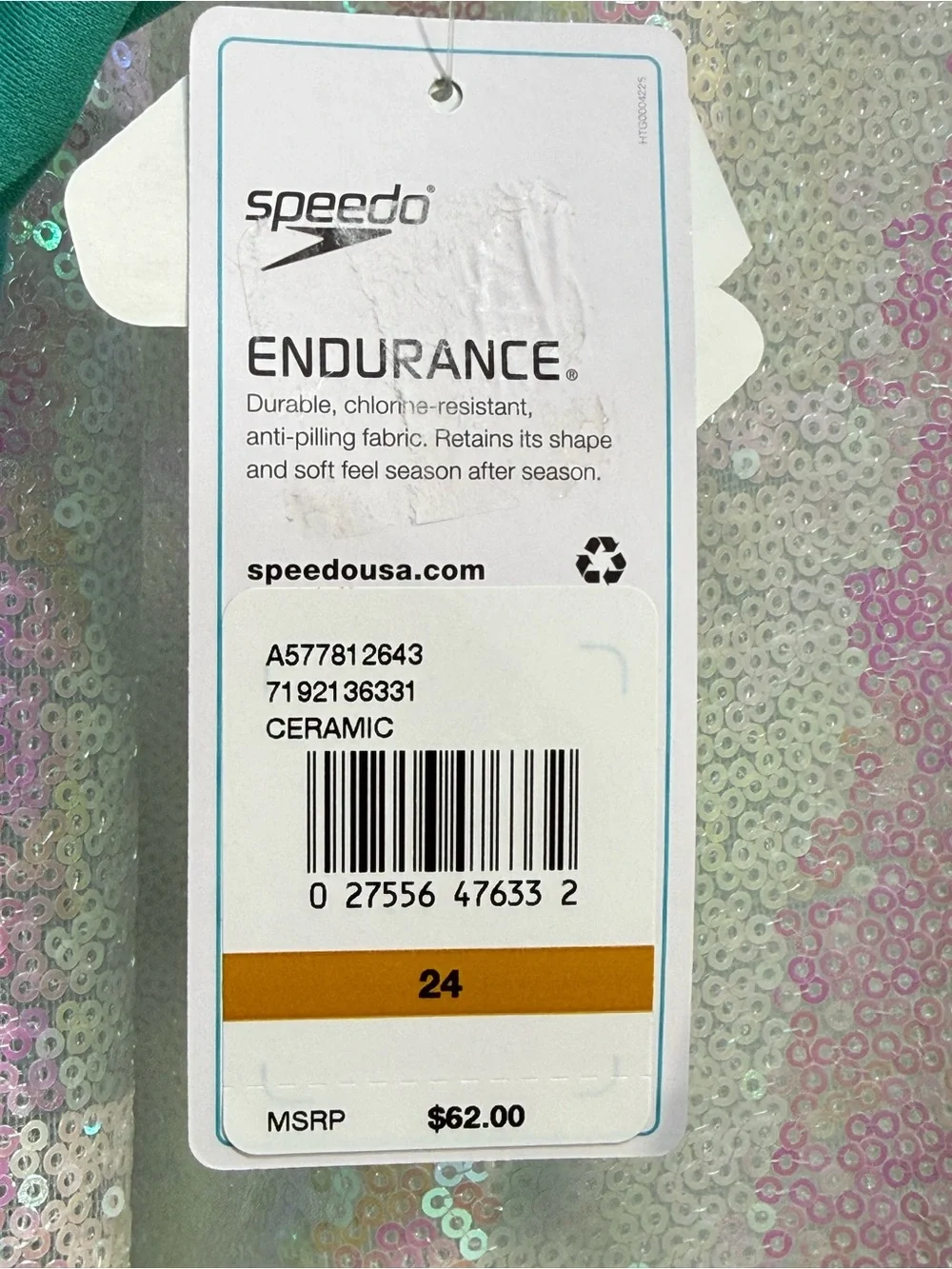 Speedo Endurance girls Teal One-Piece Swimsuit size 24 nwt